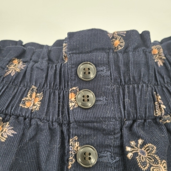 Madewell Paperbag Button-Front Mini Skirt Baby Corduroy Deep Indigo size S NH131 - Picture 5 of 12